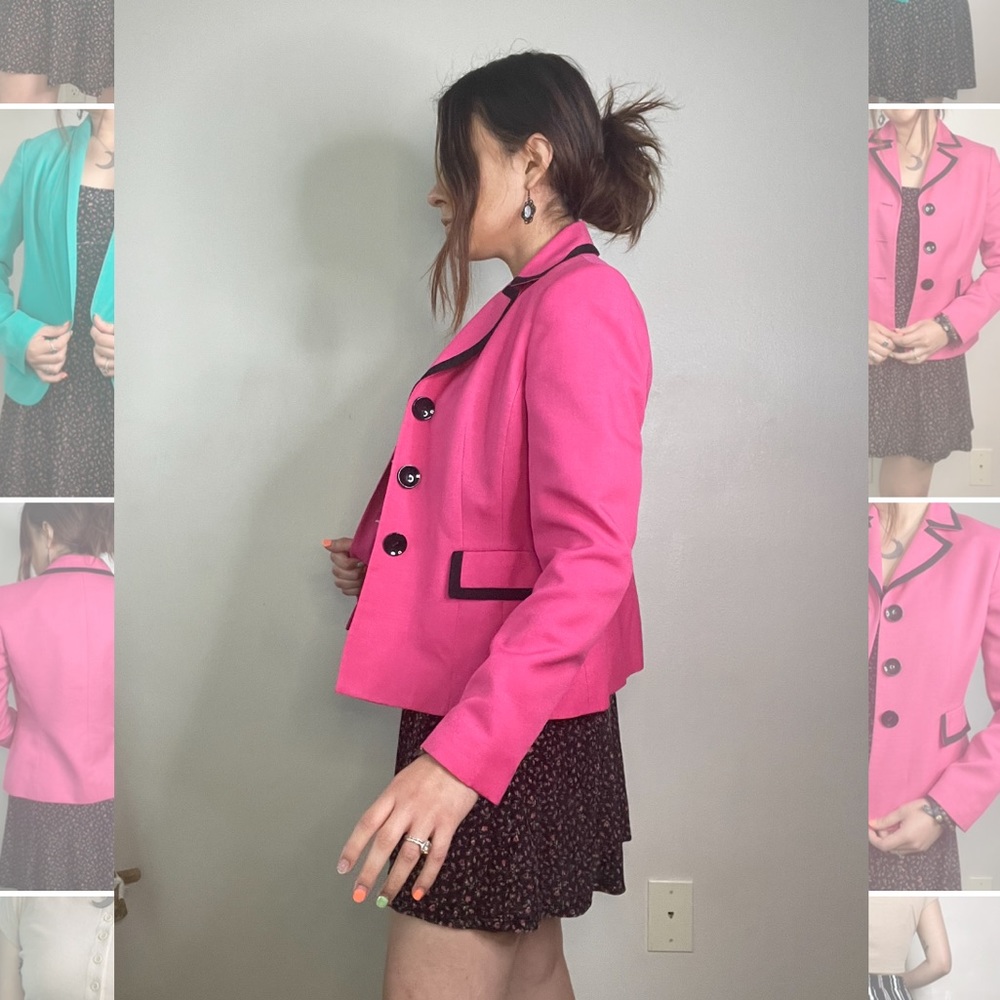 Kasper Hot Pink Retro 80s Style Blazer
